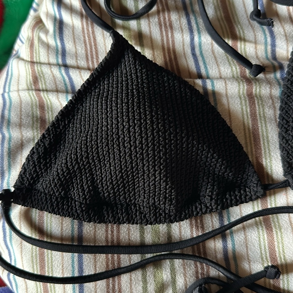 PINK Triangle Crinkle Bikini Top - Picture 2 of 15